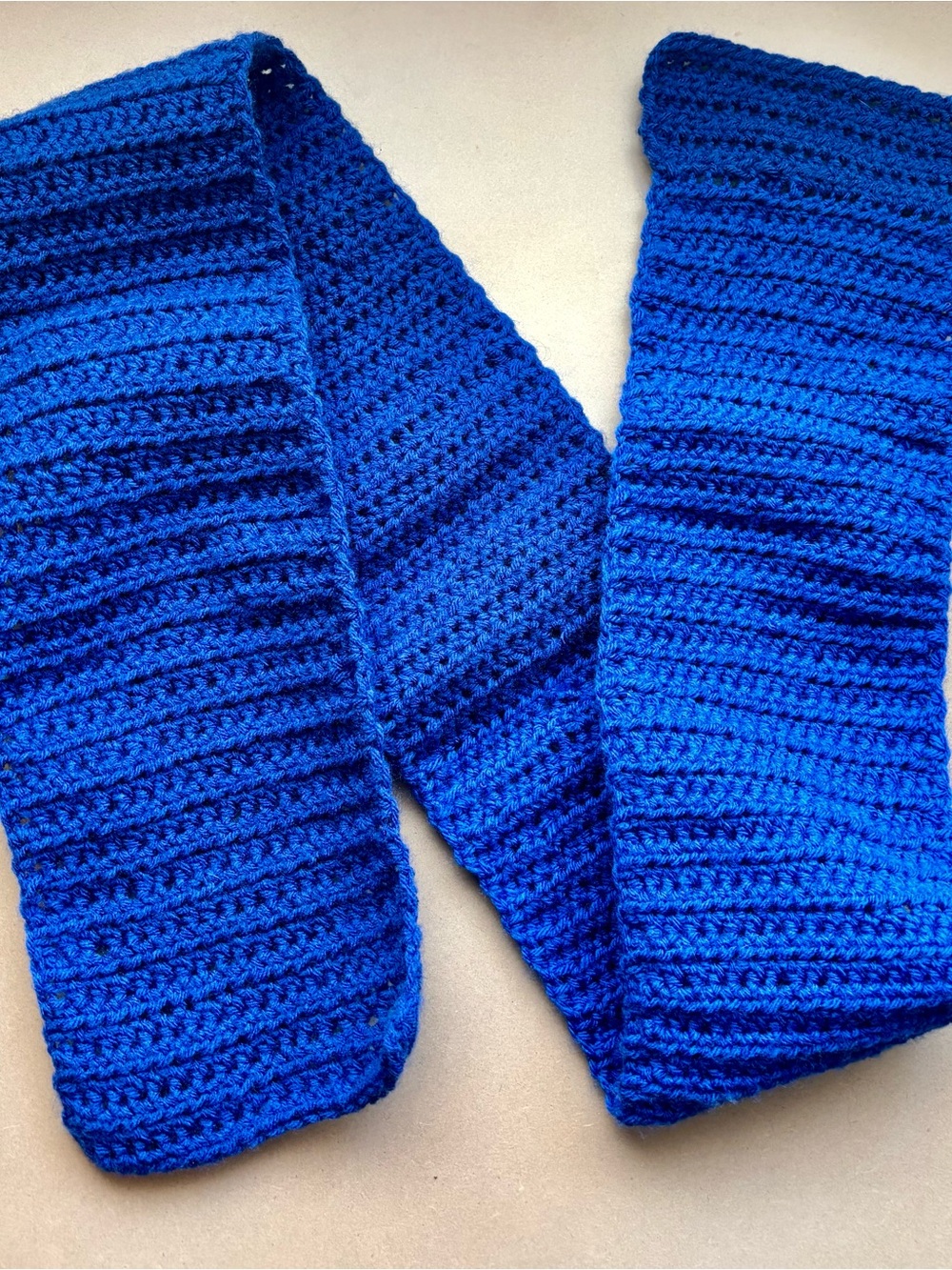 Men’s or Women’s Crochet Soft Blue Scarf Handmade Craft - Picture 2 of 3
